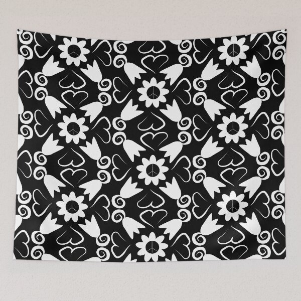 Item preview, White Peace Flowers Tulips Hearts in Square Orientation designed and sold by Digitalmyth's Designs.