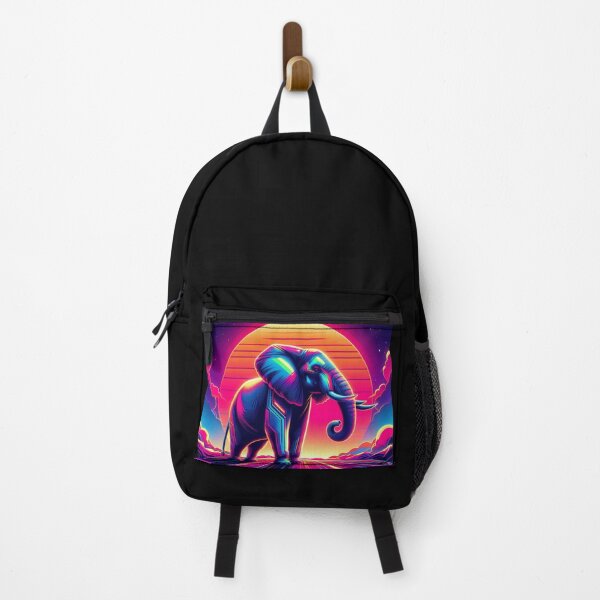 Item preview, Neon Elephant – Cosmic Retro-Futuristic Illustration designed and sold by Dogandesighn.