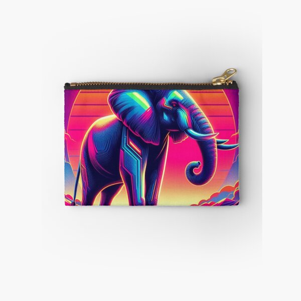 Item preview, Neon Elephant – Cosmic Retro-Futuristic Illustration designed and sold by Dogandesighn.