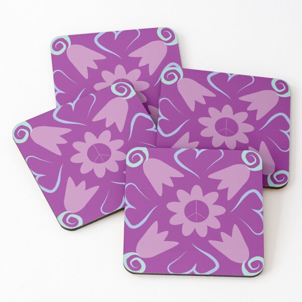 Item preview, Purple Peace Flowers Tulips Hearts in Square Orientation designed and sold by Digitalmyth's Designs.