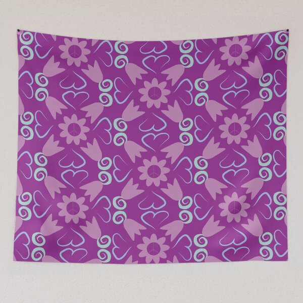 Item preview, Purple Peace Flowers Tulips Hearts in Square Orientation designed and sold by Digitalmyth's Designs.