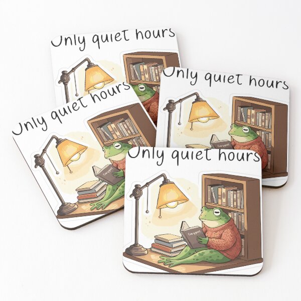 Item preview, “Quiet Hours Only” Cozy Frog Library designed and sold by Mahilis.