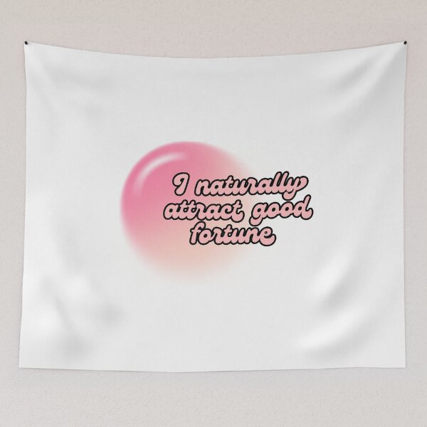 Item preview, I Naturally Attract Good Fortune – Pink Manifestation Quote Design designed and sold by teevraa.