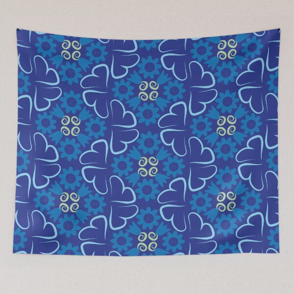 Item preview, Blues Tulips Hearts in Diamond Orientation designed and sold by Digitalmyth's Designs.