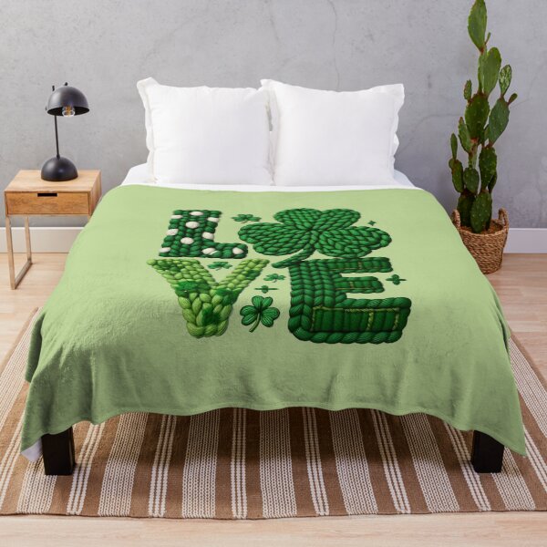 Item preview, Love Irish Luck – Green Knitted Clover Crochet Aesthetic designed and sold by CoquetteDigitalArt.