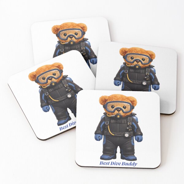 Item preview, Cute Scuba Diver Teddy Bear in Wetsuit - Ocean Adventure Gift designed and sold by CuteBear87.