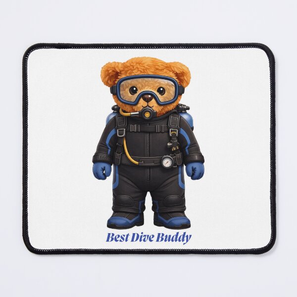 Item preview, Cute Scuba Diver Teddy Bear in Wetsuit - Ocean Adventure Gift designed and sold by CuteBear87.
