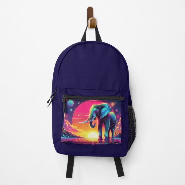 Item preview, Synthwave Elephant – Vibrant Cosmic Road designed and sold by Dogandesighn.
