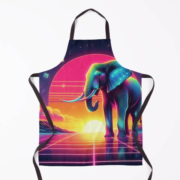 Item preview, Synthwave Elephant – Vibrant Cosmic Road designed and sold by Dogandesighn.