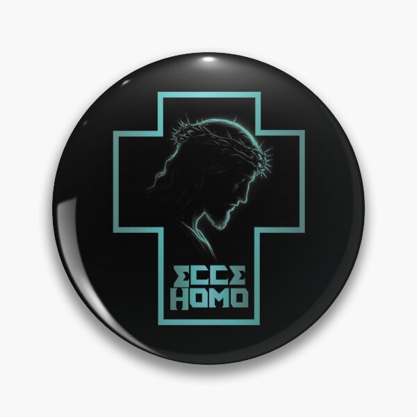 Item preview, Ecce Homo - Teal Glowing Jesus Silhouette on Cross  designed and sold by caracatita75.