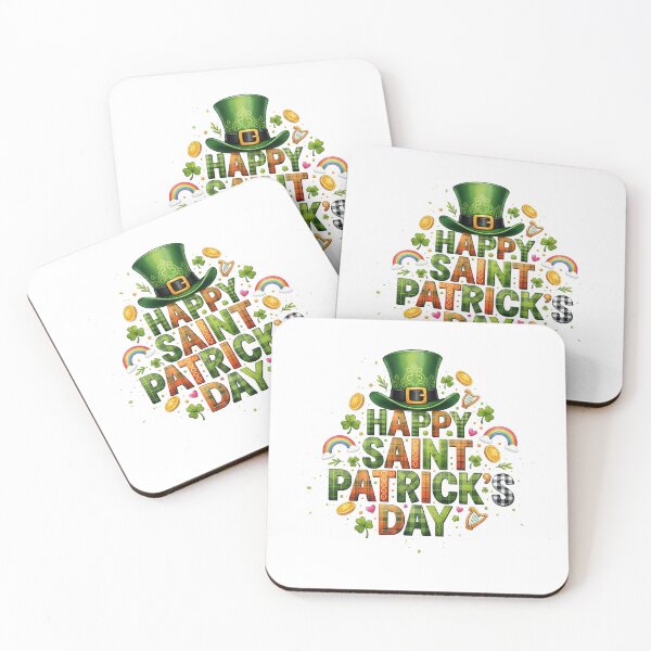 Item preview, Happy Saint Patrick’s Day Plaid Typography – Festive Clover & Rainbow Art designed and sold by CoquetteDigitalArt.