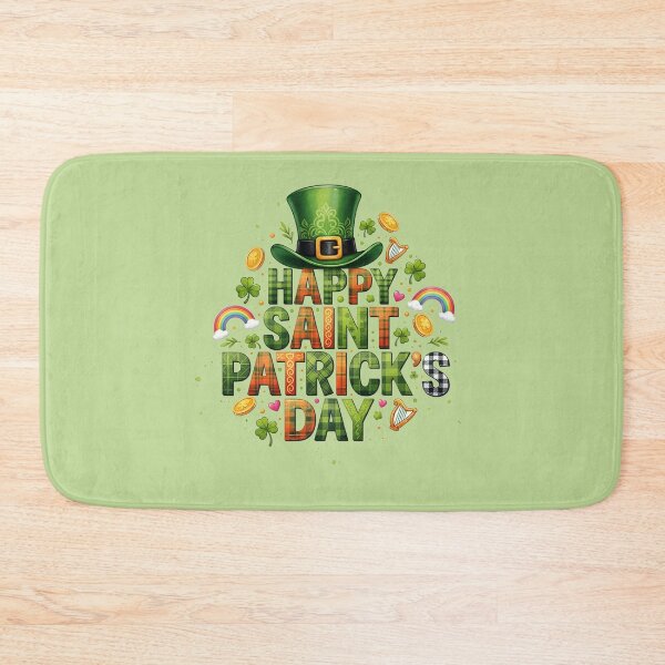 Item preview, Happy Saint Patrick’s Day Plaid Typography – Festive Clover & Rainbow Art designed and sold by CoquetteDigitalArt.