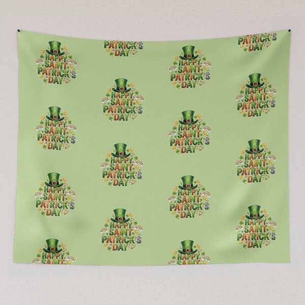 Item preview, Happy Saint Patrick’s Day Plaid Typography – Festive Clover & Rainbow Art designed and sold by CoquetteDigitalArt.
