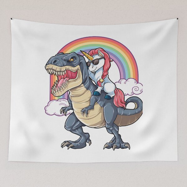Item preview, Unicorn Riding Dinosaury Unicorns Party Rainbow Squad Gifts For Kids Boys Girls designed and sold by t-sh1rtsdes1gn.