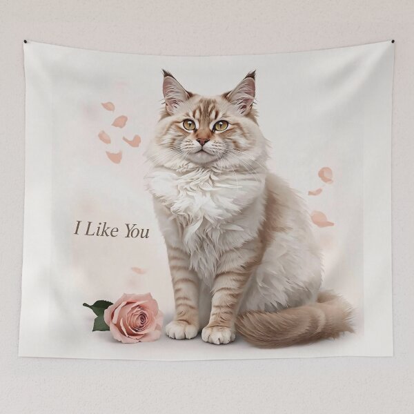 Item preview, Turkish Angora Propose Day Cat Art | ArtivaNest Pet Verse designed and sold by ArtivaNest.