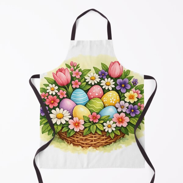Item preview, Easter Spring Basket Oil Painting with Eggs & Flowers designed and sold by FunFitLife Studio.