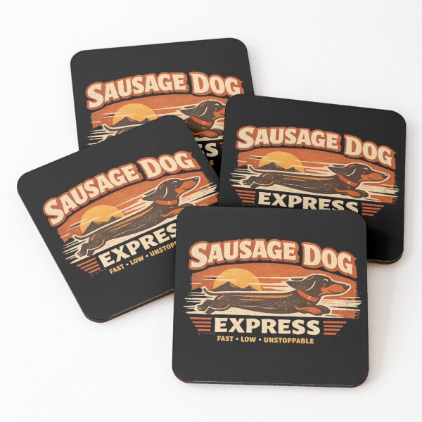 Artikelvorschau, Sausage Dog Express – Besitzer eines Dackels im Retro-Vintage-Stil entworfen und verkauft von Envision Designs.