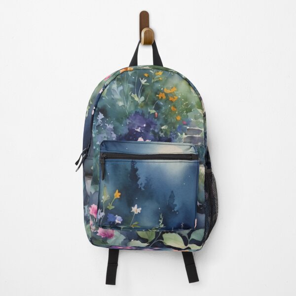 Item preview, Midnight Garden Watercolor – Quiet Botanical Night Scene Wall Art designed and sold by sana designer.