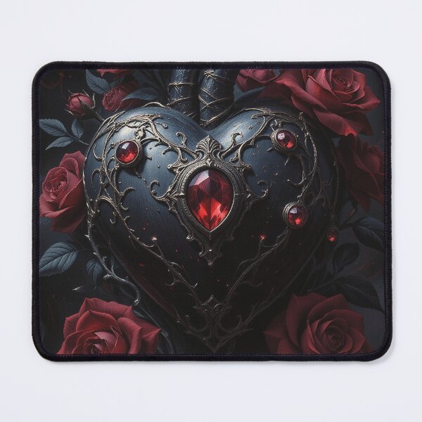 Item preview, Gothic Heart with Roses – Dark Valentine’s Day Art designed and sold by DiceWay.
