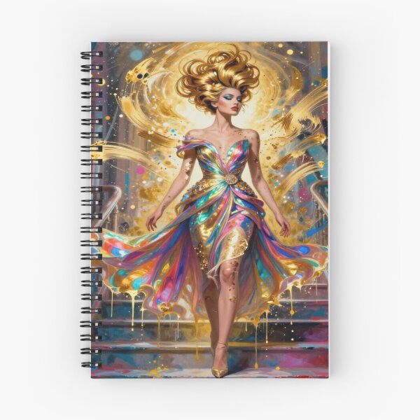 Item preview, DolledUp Golden Vogue Muse – Abstract Female Silhouette in luminous brushstrokes designed and sold by FotoworldEdel.