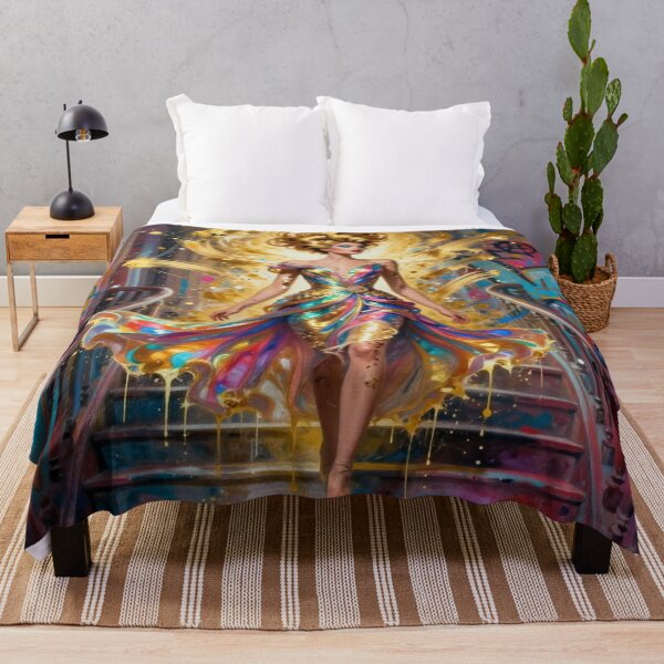 Item preview, DolledUp Golden Vogue Muse – Abstract Female Silhouette in luminous brushstrokes designed and sold by FotoworldEdel.