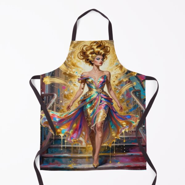 Item preview, DolledUp Golden Vogue Muse – Abstract Female Silhouette in luminous brushstrokes designed and sold by FotoworldEdel.