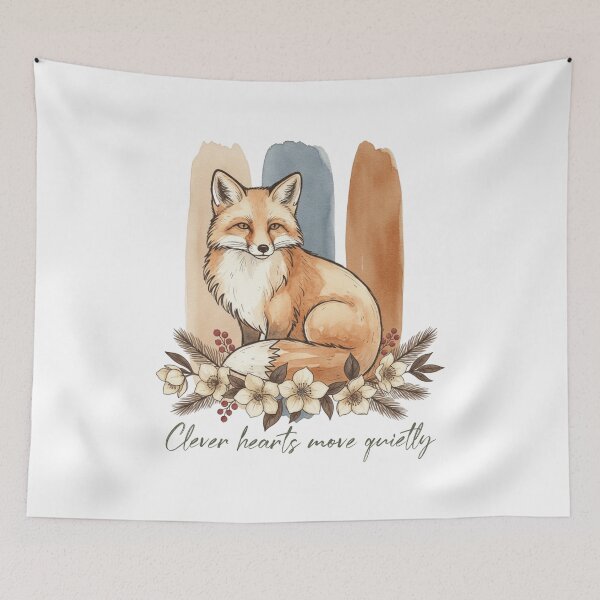 Item preview, Watercolor Fox With Floral Quote and Autumn Tones designed and sold by Furr-n-Purr.