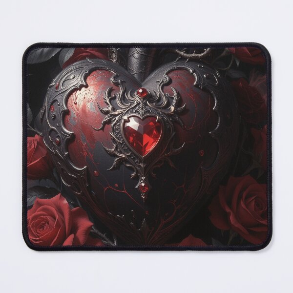 Item preview, Gothic Heart with Roses – Dark Valentine’s Day Art designed and sold by DiceWay.