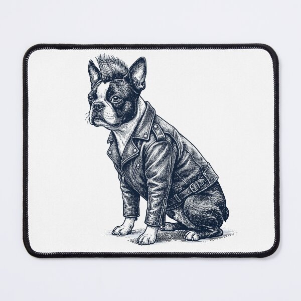 Item preview, Vintage Boston Terrier Punk Mowhawk Dog Mom Dad designed and sold by DoodleTortle.