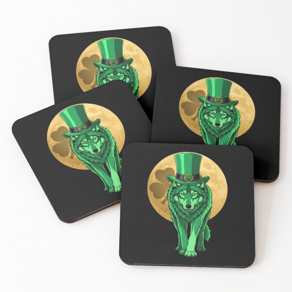 Item preview, Retro Wolf & Shamrock Irish St. Patrick’s Day Appa designed and sold by OlakunleOloroz.