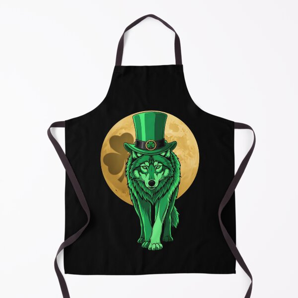 Item preview, Retro Wolf & Shamrock Irish St. Patrick’s Day Appa designed and sold by OlakunleOloroz.