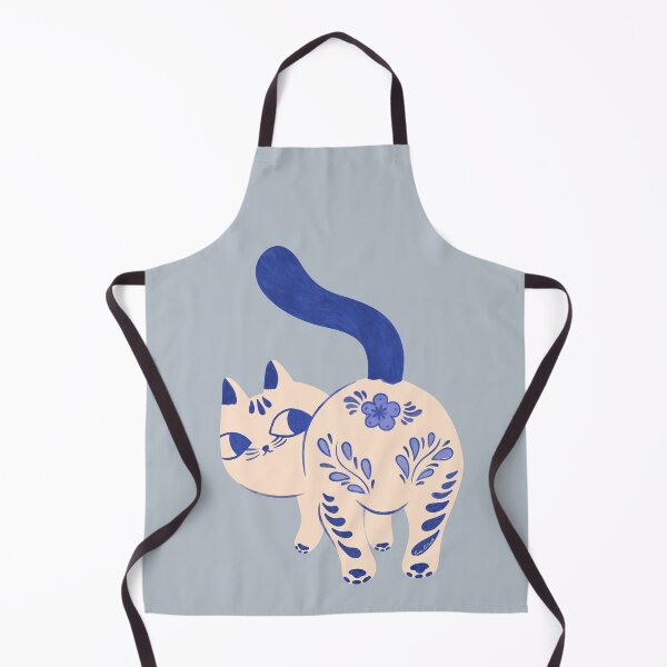 Item preview, Delft Pottery Cat Butt - Cute Ceramic Cottagecore Cats designed and sold by Carrie Cantwell Art.