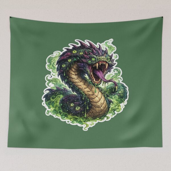 Item preview, Venomous Serpent Monster Sticker – Dark Fantasy Snake Creature designed and sold by DrizzyV.
