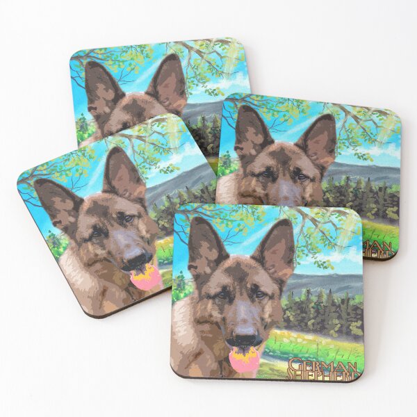 Item preview, German Shepherd on floral Background designed and sold by simplysign.