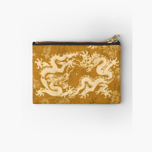 Item preview, Ancient Dragons - Golden Ochre & Earth Tones Vintage Multicolor Floral and Linen designed and sold by LoveAlways-AEP.