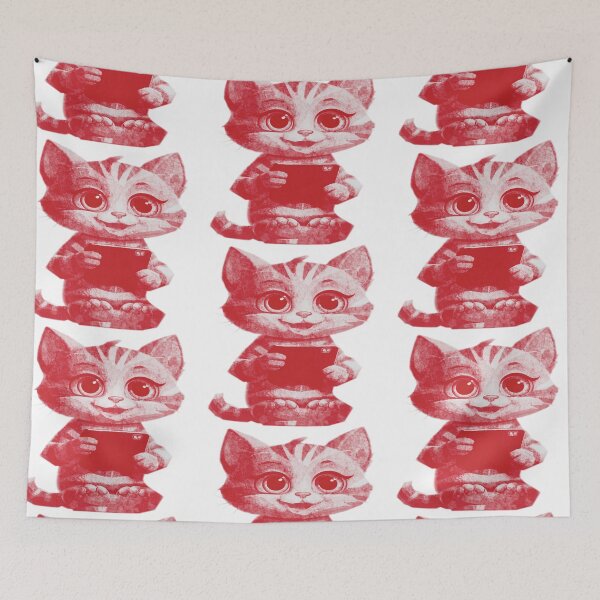 Item preview, Cute Cat Using Phone designed and sold by kinpirks.