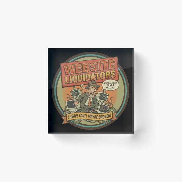 Item preview, Website Liquidators - Guaranteed Bugs Included - Retro Developer Humor designed and sold by Stone-T .