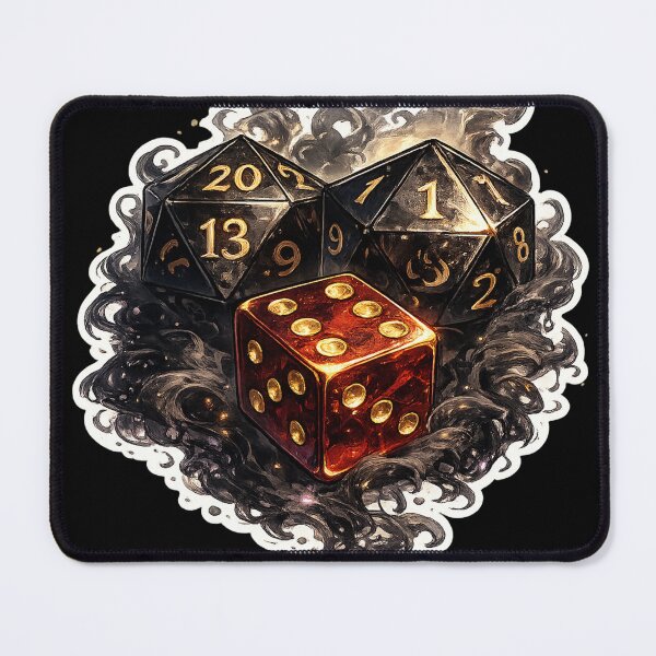 Item preview, Fantasy RPG Dice Sticker – D20 and Dice Illustration designed and sold by DrizzyV.