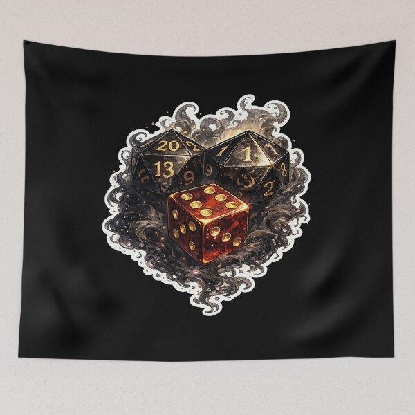 Item preview, Fantasy RPG Dice Sticker – D20 and Dice Illustration designed and sold by DrizzyV.