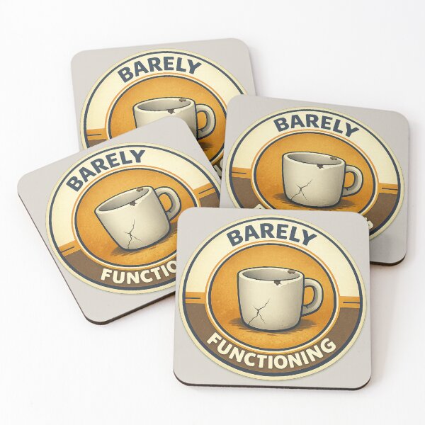 Item preview, Barely Functioning Cracked Mug Badge designed and sold by ChirpInc.