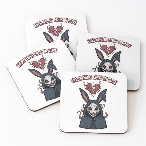 Item preview, Everything Ends in Love Bunny – Dark Psychological Valentine Sticker designed and sold by Imaginarium of Chaos falcon88 .