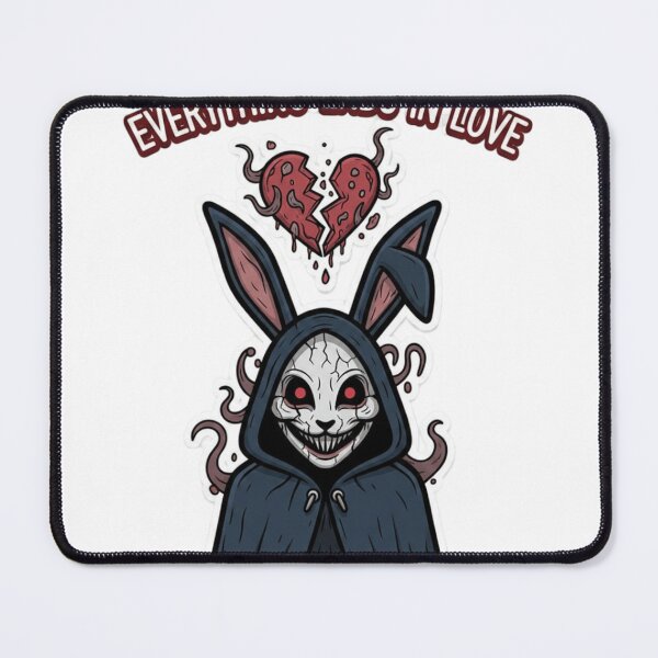 Item preview, Everything Ends in Love Bunny – Dark Psychological Valentine Sticker designed and sold by Imaginarium of Chaos falcon88 .