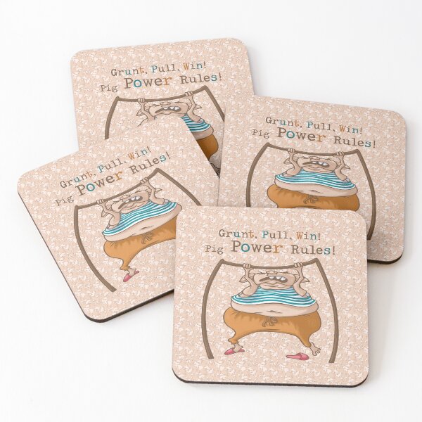 Item preview, Funny Pig Powering Through Pull-Up Challenge designed and sold by Pink Writer.