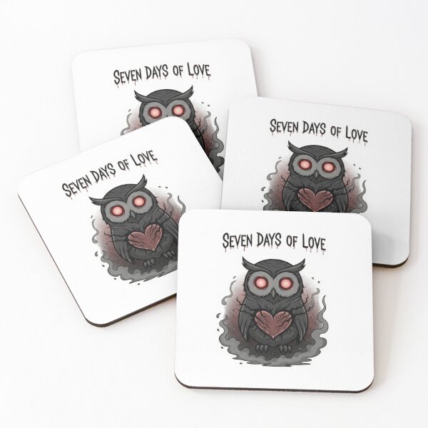 Item preview, Seven Days of Love Owl – Cursed Valentine Horror Sticker designed and sold by Imaginarium of Chaos falcon88 .