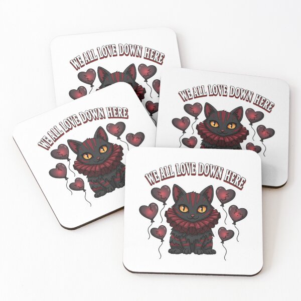 Item preview, We All Love Down Here Cat – Dark Circus Valentine Sticker designed and sold by Imaginarium of Chaos falcon88 .
