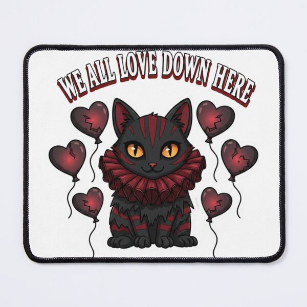 Item preview, We All Love Down Here Cat – Dark Circus Valentine Sticker designed and sold by Imaginarium of Chaos falcon88 .