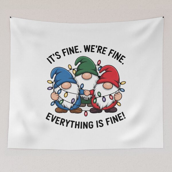 Item preview, It's Fine We're Fine Everything Is Fine Gnome Teacher Xmas designed and sold by angolinnArt.