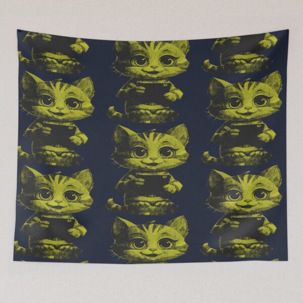 Item preview, Cute Cat Using Phone designed and sold by kinpirks.