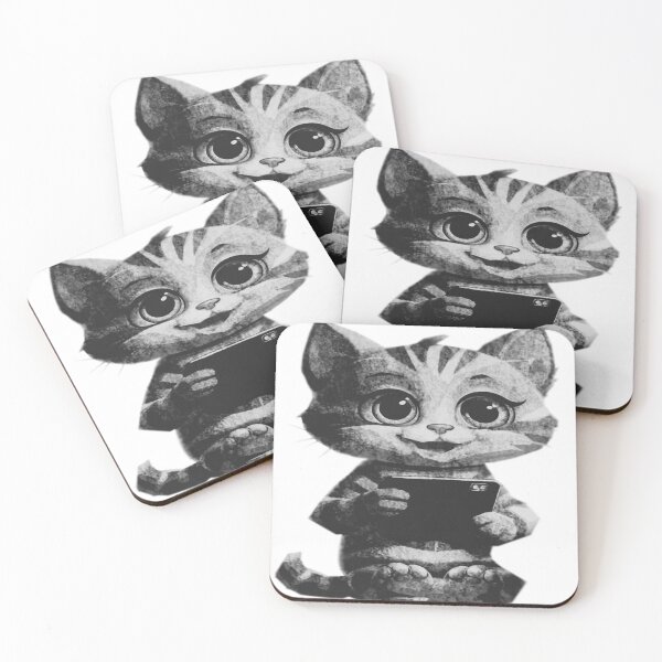 Item preview, Cute Cat Using Phone designed and sold by kinpirks.