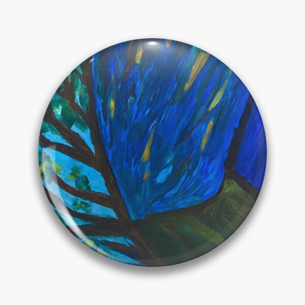 Item preview, Whimsical Tree by the Blue Wall – Expressive Nature Scene designed and sold by LuxuryApparels.
